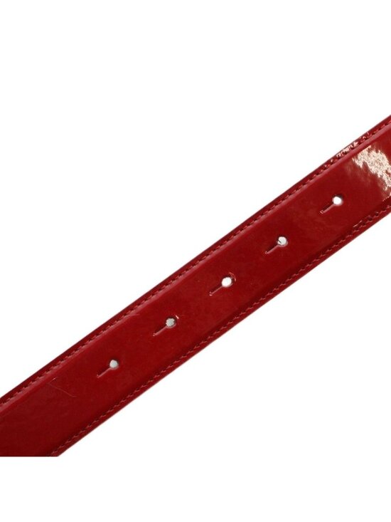 Dolce & Gabbana Belt Silver Enamel Leather DG Logo 85 cm Red main image 7
